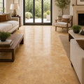 Cross Cut Travertine Tuscany Gold 18x18 Honed Filled Tile — Family Room floor