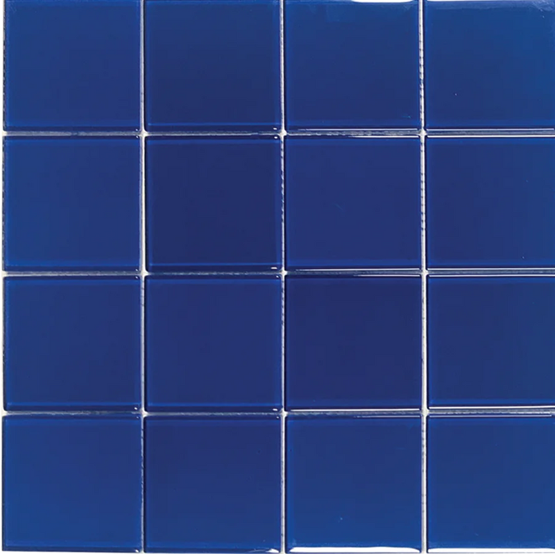 Crystal Solid Cobalt 33 12x12 Gloss Glass Mosaic Tile