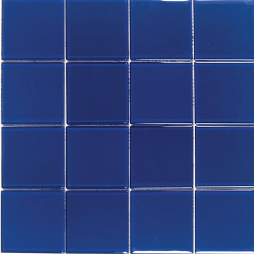 Crystal Solid Cobalt 33 12x12 Gloss Glass Mosaic Tile