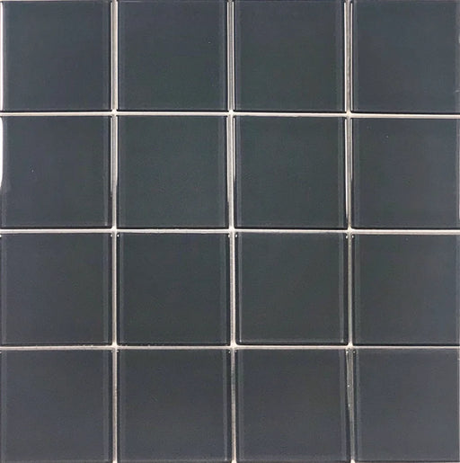 Crystal Solid Grey 33 12x12 Glass Mosaic Tile