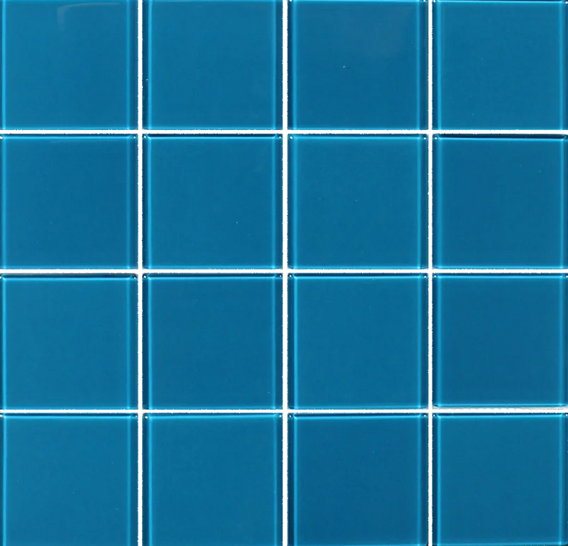 Crystal Solid Turquoise 33 3x3 Glass Mosaic Tile