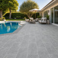 Cumulus Marble Paver 12x24 Tumbled 1.25 inch — Backyard pool deck