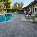 Cumulus Marble Paver 12x24 Tumbled 2 inch — Backyard pool deck