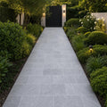 Cumulus Marble Paver 16x24 Sandblasted, Brushed 1.25 inch — Garden path