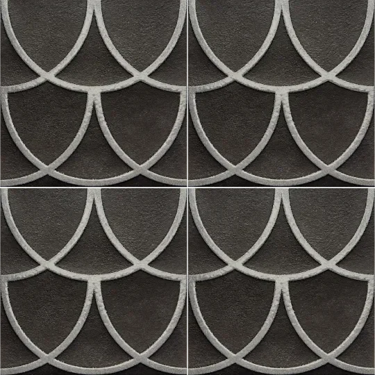 Curve Series Black 8x8 Porcelain Tile