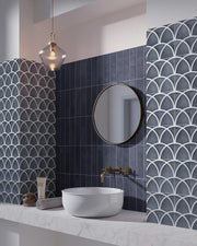 Curve Series Blue 8x8 Porcelain Tile