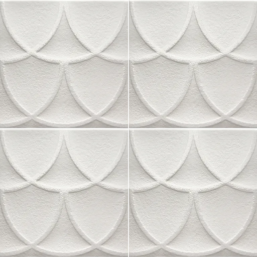 Curve Series White 8x8 Porcelain Tile