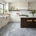 D Blue 12x24 Honed Marble Tile — Kitchen floor