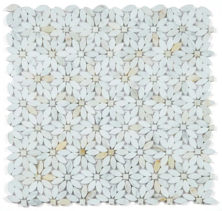 Daisy Wild Calacatta Gold 12.75x13.25 Mosaic
