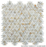 Daisy Wild Calacatta Gold 12.75x13.25 Mosaic