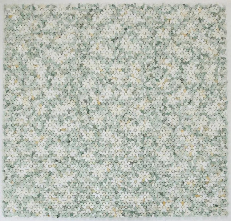Daisy Wild Green 2x2 Marble Mosaic