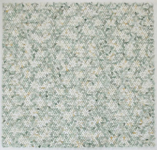 Daisy Wild Green 2x2 Marble Mosaic