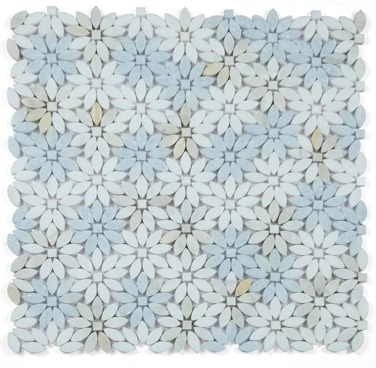 Daisy Wild Marina 2x2 Marble Mosaic