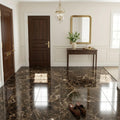 Dark Emprador Marble Tile 12x12 Polished — Foyer floor