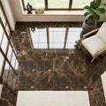 Dark Emprador Marble Tile 12x12 Polished — Sunroom floor