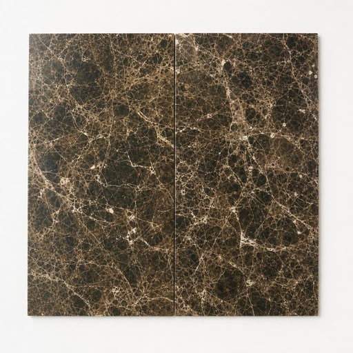 Dark Emprador Marble Tile 12x24 Polished close-up