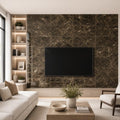 Dark Emprador Marble Tile 12x24 Polished — Living Room feature wall
