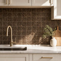 Dark Emprador Marble Tile 6x6 Tumbled — Kitchen backsplash