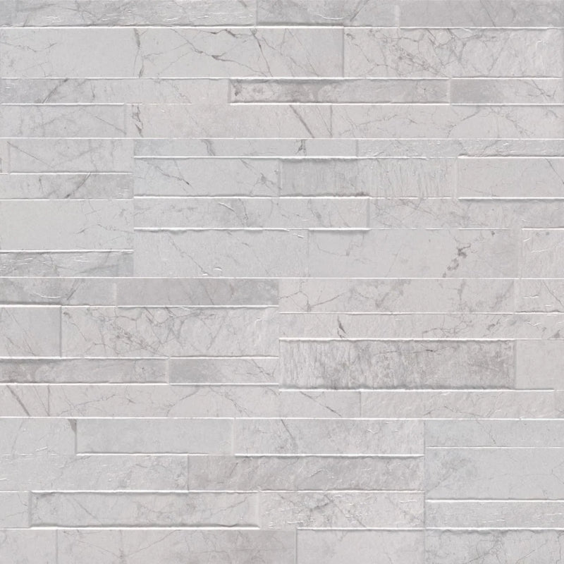 Dekora Carrara White 6x24 Matte Porcelain Ledger Stone