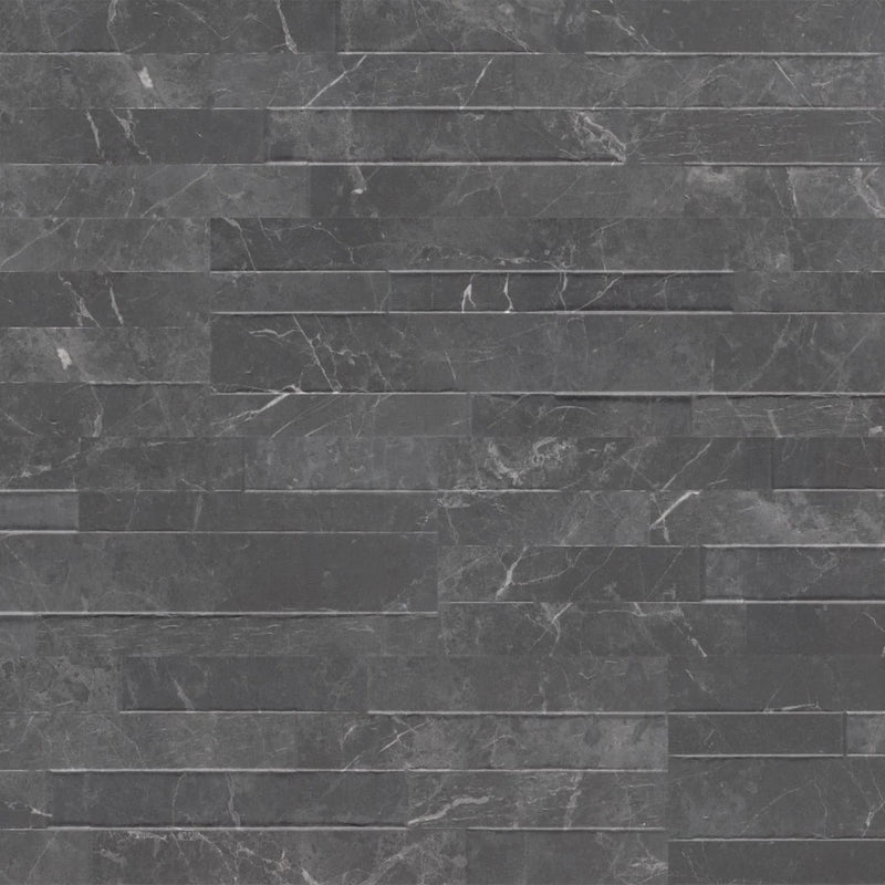 Dekora Midnight Mount 6x24 Matte Porcelain Ledger Stone