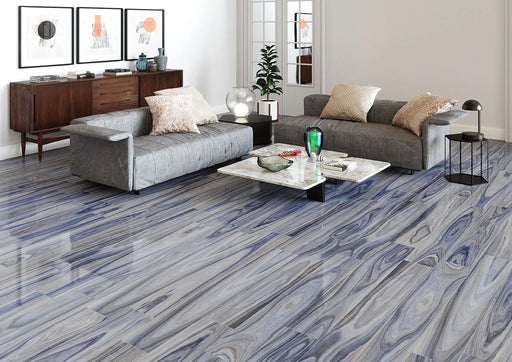 Dellano Exotic Blue 8x48 Polished Porcelain Wood Look Floor Tile