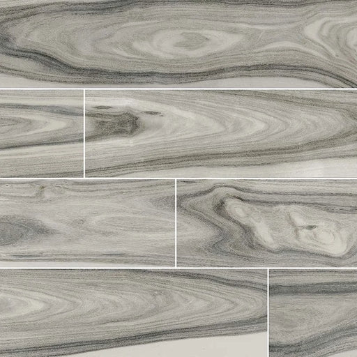 Dellano Moss Grey 8x48 Polished Porcelain Wood Look Floor Tile