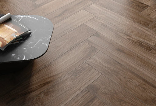 Denmark Dark Brown 08x36 Glazed Ceramic Floor Tile