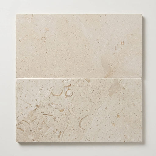 Desert Sand Limestone Filled, Honed & Straight Edge 12 x 24 x 1/2 Cross Cut Tile 12x24 close-up