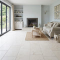 Desert Sand Limestone Filled, Honed & Straight Edge 12 x 24 x 1/2 Cross Cut Tile 12x24 — Living Room floor