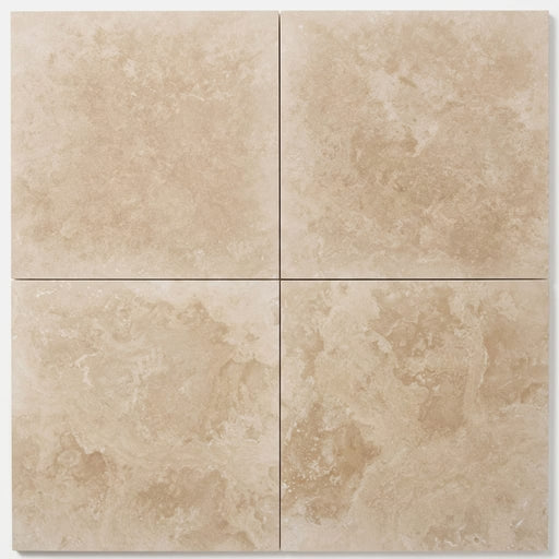 Desert Sand Limestone Filled, Honed & Straight Edge 18 x 18 x 1/2 Cross Cut Tile 18x18 close-up