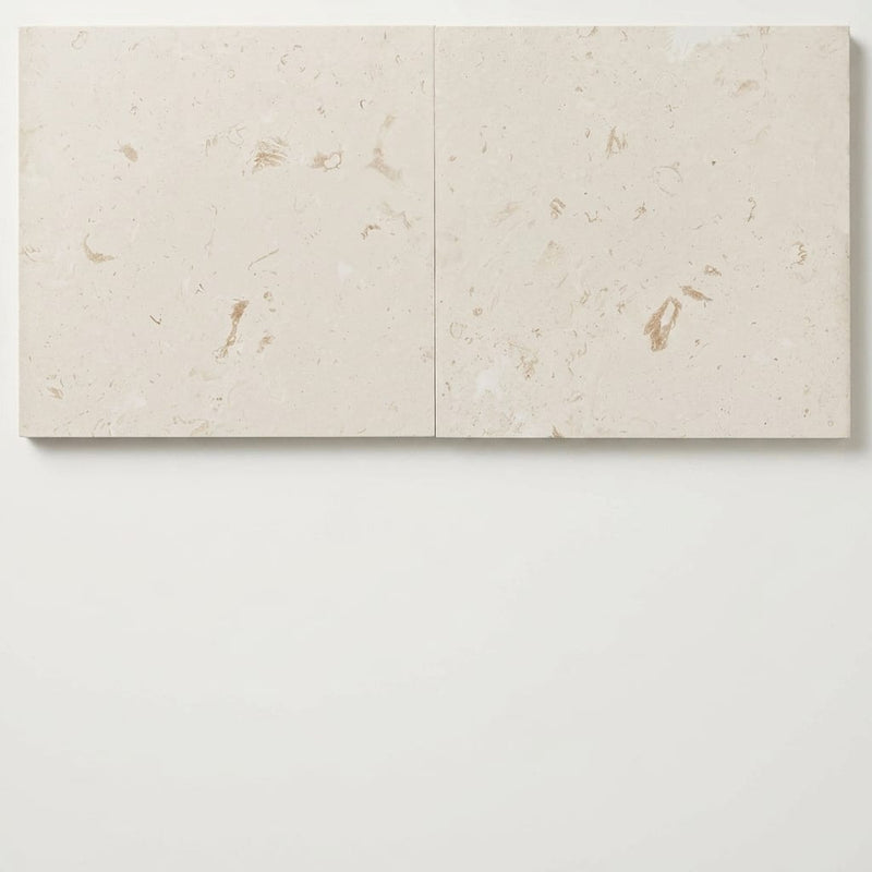Desert Sand Limestone Filled, Honed & Straight Edge 24 x 24 x 1/2 Cross Cut Tile 24x24 close-up