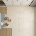 Desert Sand Limestone Filled, Honed & Straight Edge 24 x 24 x 1/2 Cross Cut Tile 24x24 — Kitchen floor