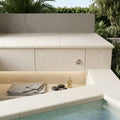 Desert Sand Limestone Tumbled 12 x 24 x 1.25 Double Bullnose Coping 12x24 pool coping — Spa spa overhang edge