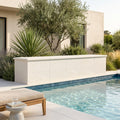 Desert Sand Limestone Tumbled 16 x 24 x 2 Modern Coping 16x24 pool coping — Swimming Pool raised bond beam cap