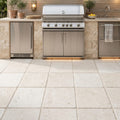 Desert Sand Limestone Tumbled 24 x 24 x 1.25 Paver 24x24 — Outdoor Kitchen floor