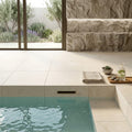Desert Sand Limestone Tumbled 24 x 24 x 2 4-SIDED Modern Coping 24x24 pool coping — Spa spa edge coping