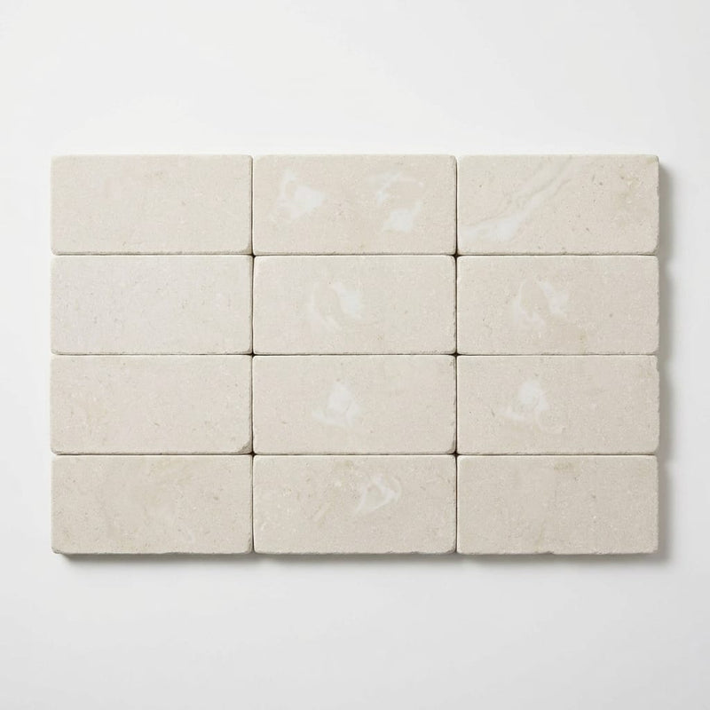 Desert Sand Limestone Tumbled 6 x 12 x 1.25 Paver 6x12 close-up