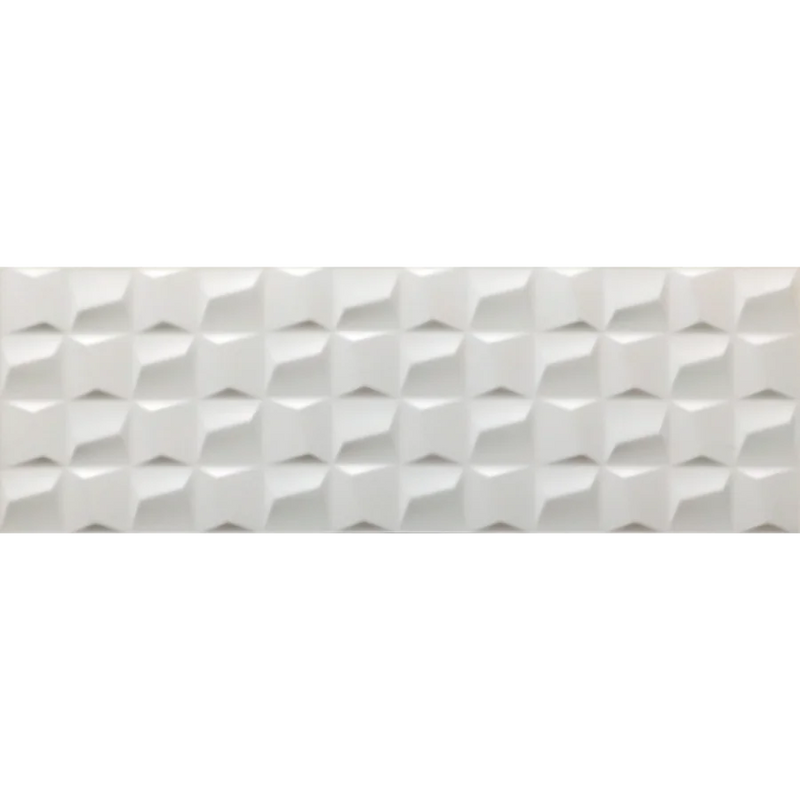 Diamante Cubic White 12x36 Ceramic Wall Tile