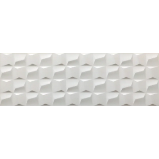 Diamante Cubic White 12x36 Ceramic Wall Tile