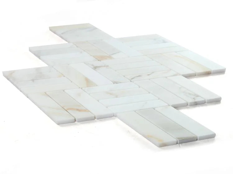 Diamond Calacatta Gold Honed Marble Mosaic
