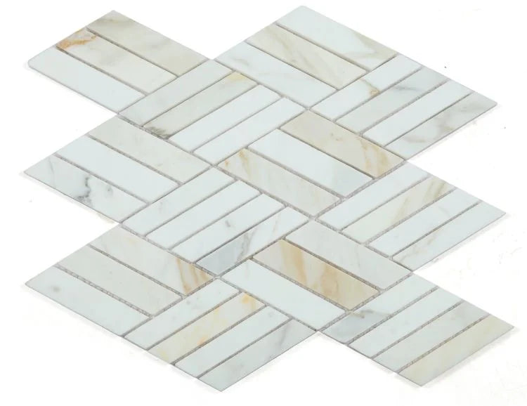 Diamond Calacatta Gold Honed Marble Mosaic