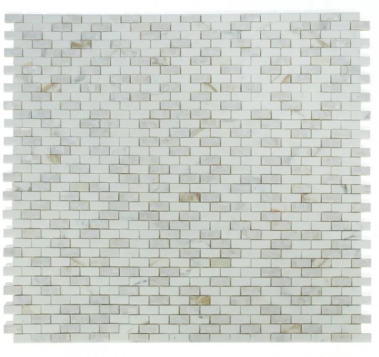 Diana Calacatta 11.75x11.75 Brick Marble Mosaic