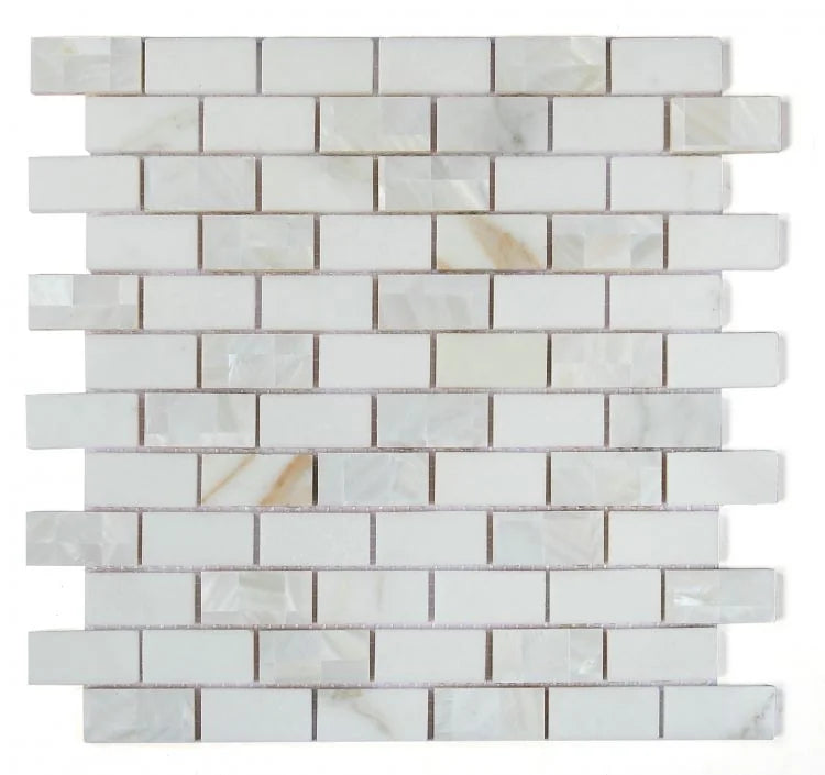 Diana Calacatta 11.75x11.75 Brick Marble Mosaic