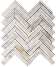 Diana Calacatta 11x11.75 Herringbone Marble Mosaic