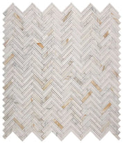 Diana Calacatta 11x11.75 Herringbone Marble Mosaic