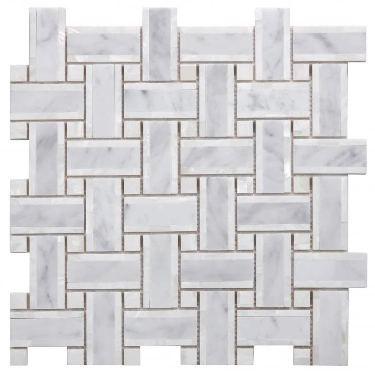 Diana Carrara 12.25x12.25 Cross Marble Mosaic