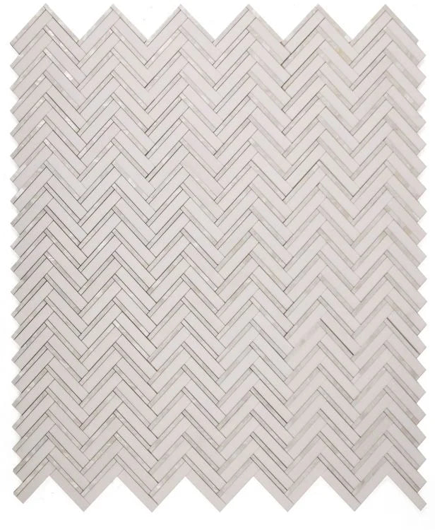 Diana Thassos 11x11.75 Herringbone Marble Mosaic