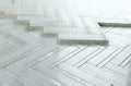 Diana White 11x11.75 Herringbone Marble and Mother of Pearl Mosaic