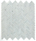 Diana White 11x11.75 Herringbone Marble and Mother of Pearl Mosaic