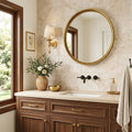 Diano Royal (Queen Beige) Marble 12x24 Honed Tile — Bathroom vanity wall